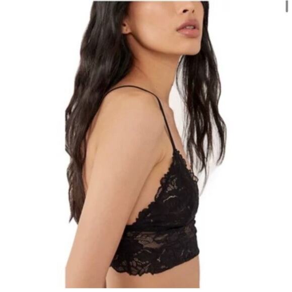 Free People 2 Pack Everyday Lace Longline Brami Camisole Black Bralette K778 - Picture 5 of 7